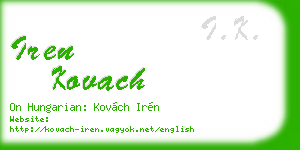 iren kovach business card